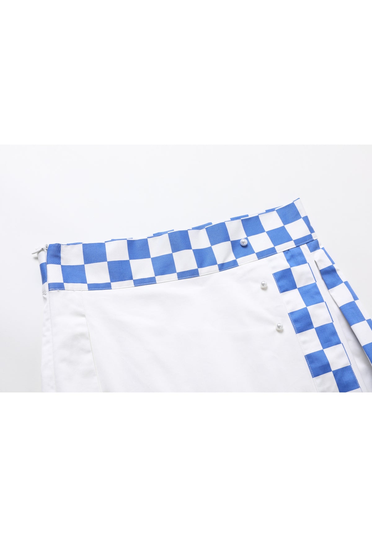 Pantalon-jupe taille haute à motif à carreaux