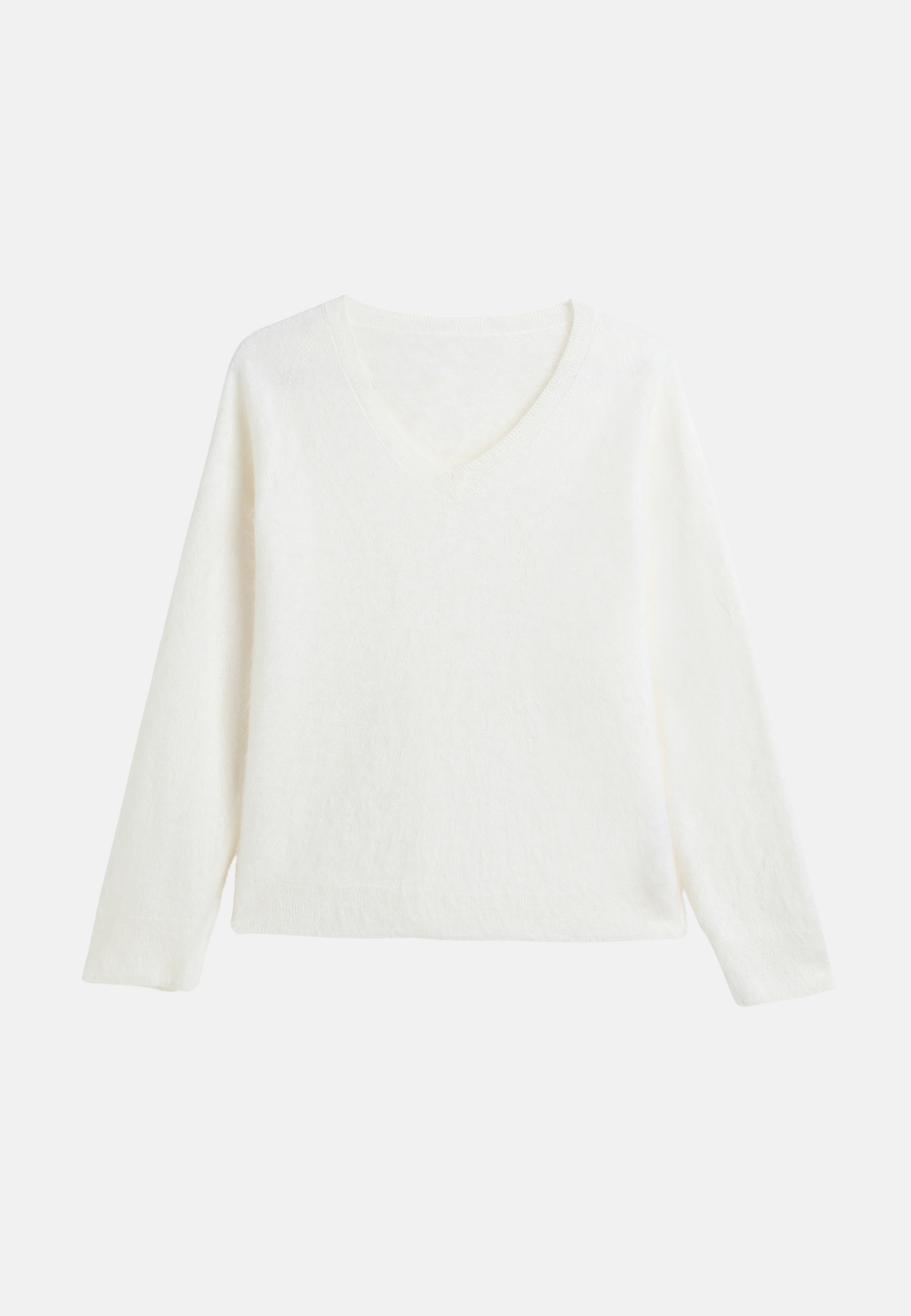 Brushed Silk Cashmere V - Neck Sweater