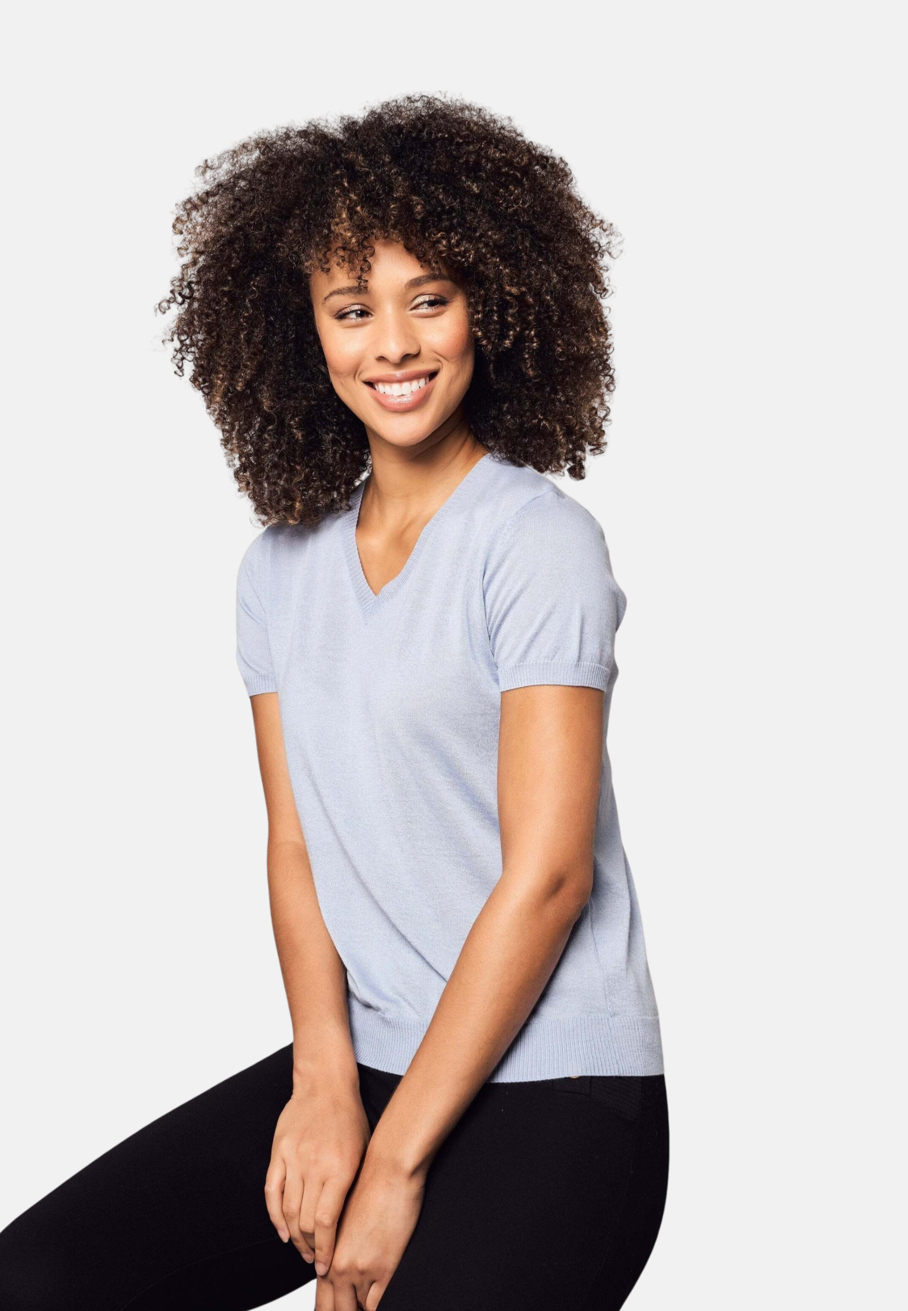 Silk Cashmere V-Neck T-Shirt