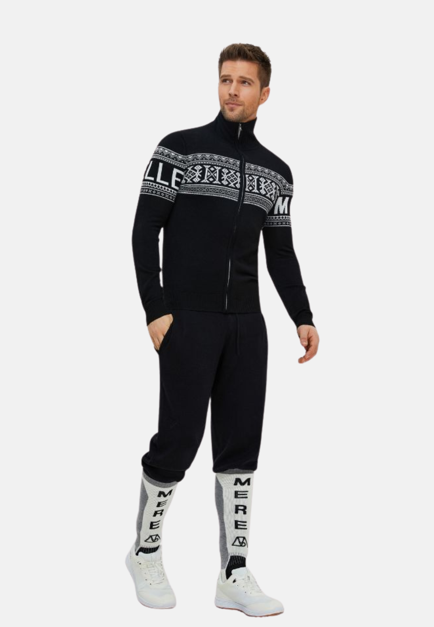 Unisex Vintage Sweden Design Full Zipped Cardigan