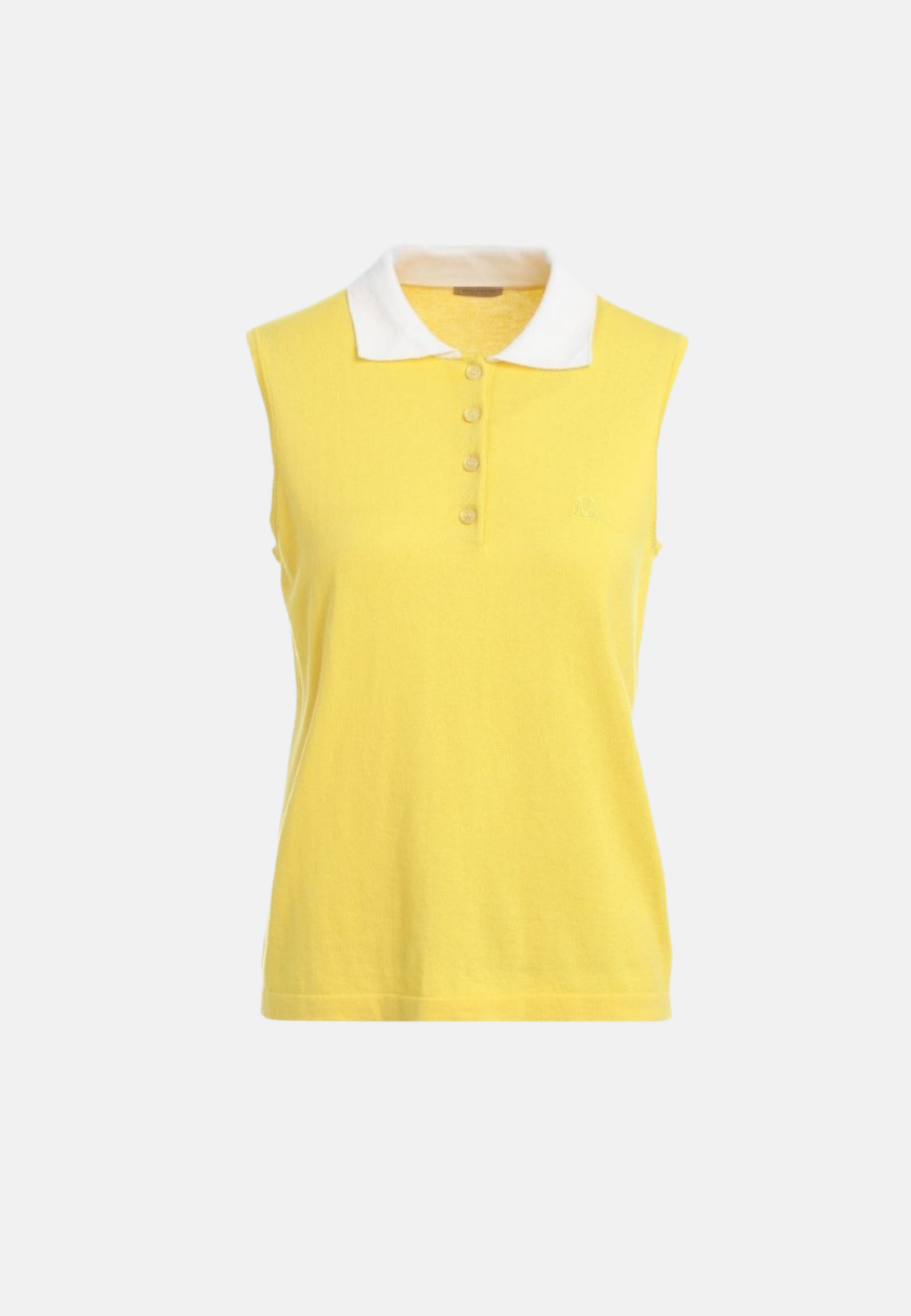 Cotton Cashmere Sleeveless Polo Shirt