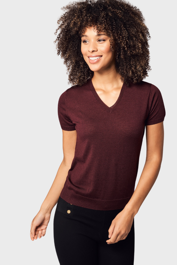 Silk Cashmere V-Neck T-Shirt