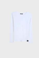 将图片加载到图库查看器，Long Sleeve Crew Neck Mercerized Cotton Women T-Shirt
