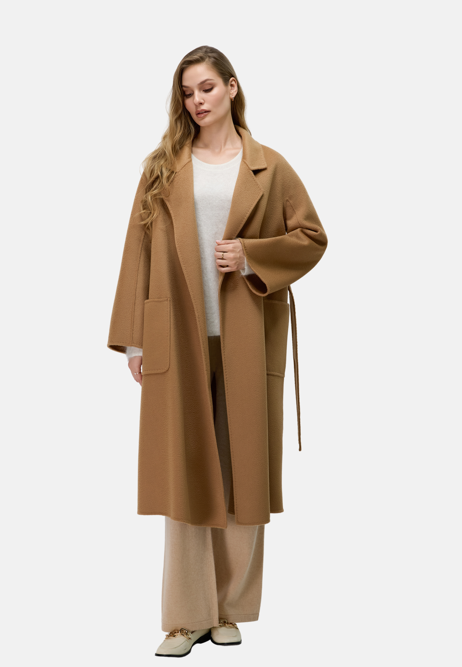 Belted Merino Overcoat
