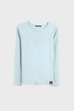 将图片加载到图库查看器，Long Sleeve Crew Neck Mercerized Cotton Women T-Shirt
