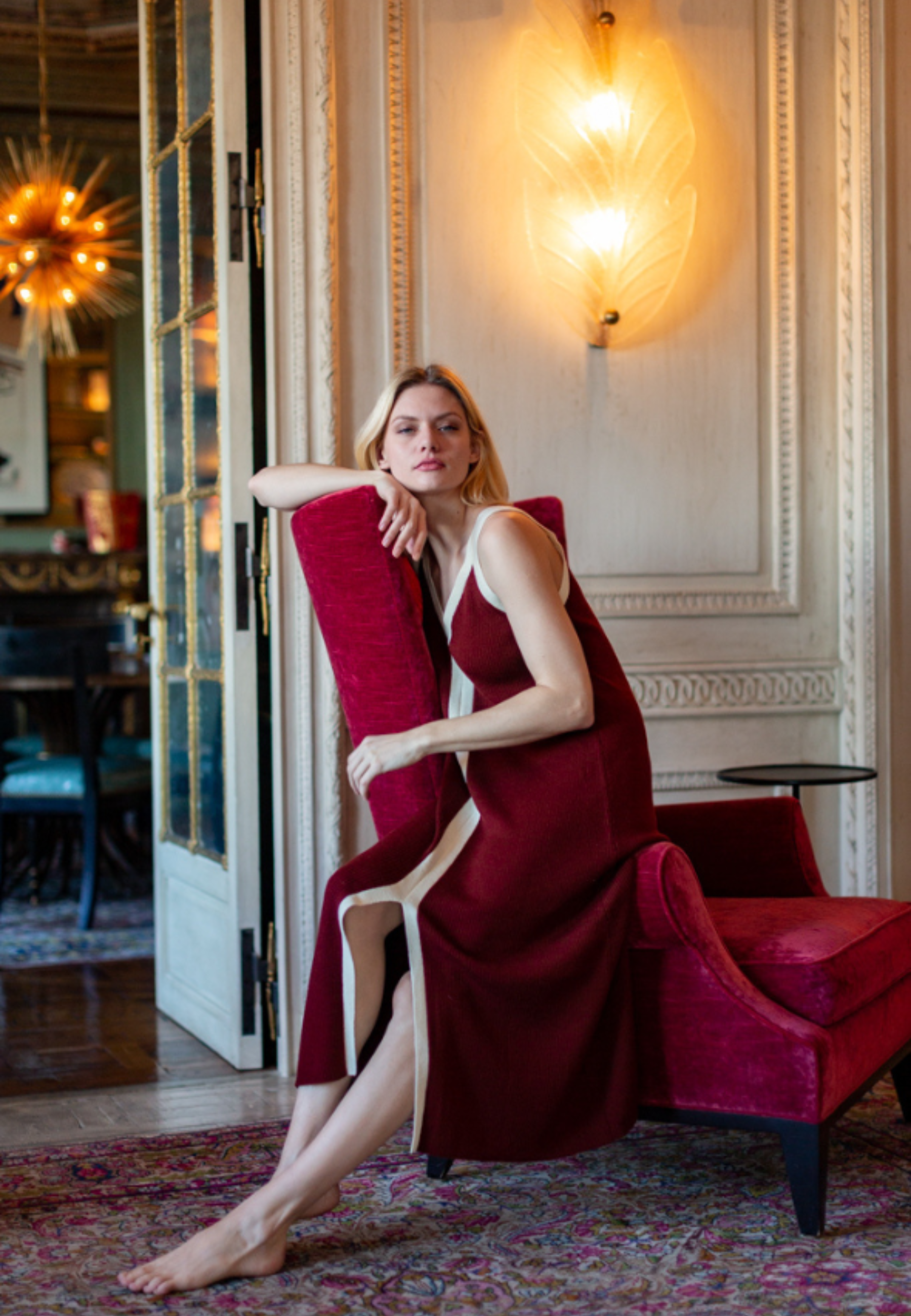 Double V Wool Tank Dress