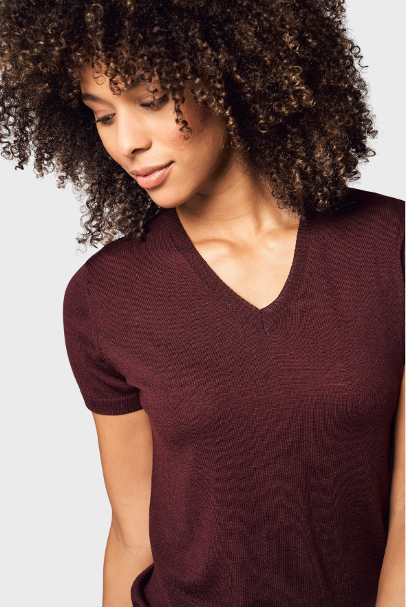 Silk Cashmere V-Neck T-Shirt