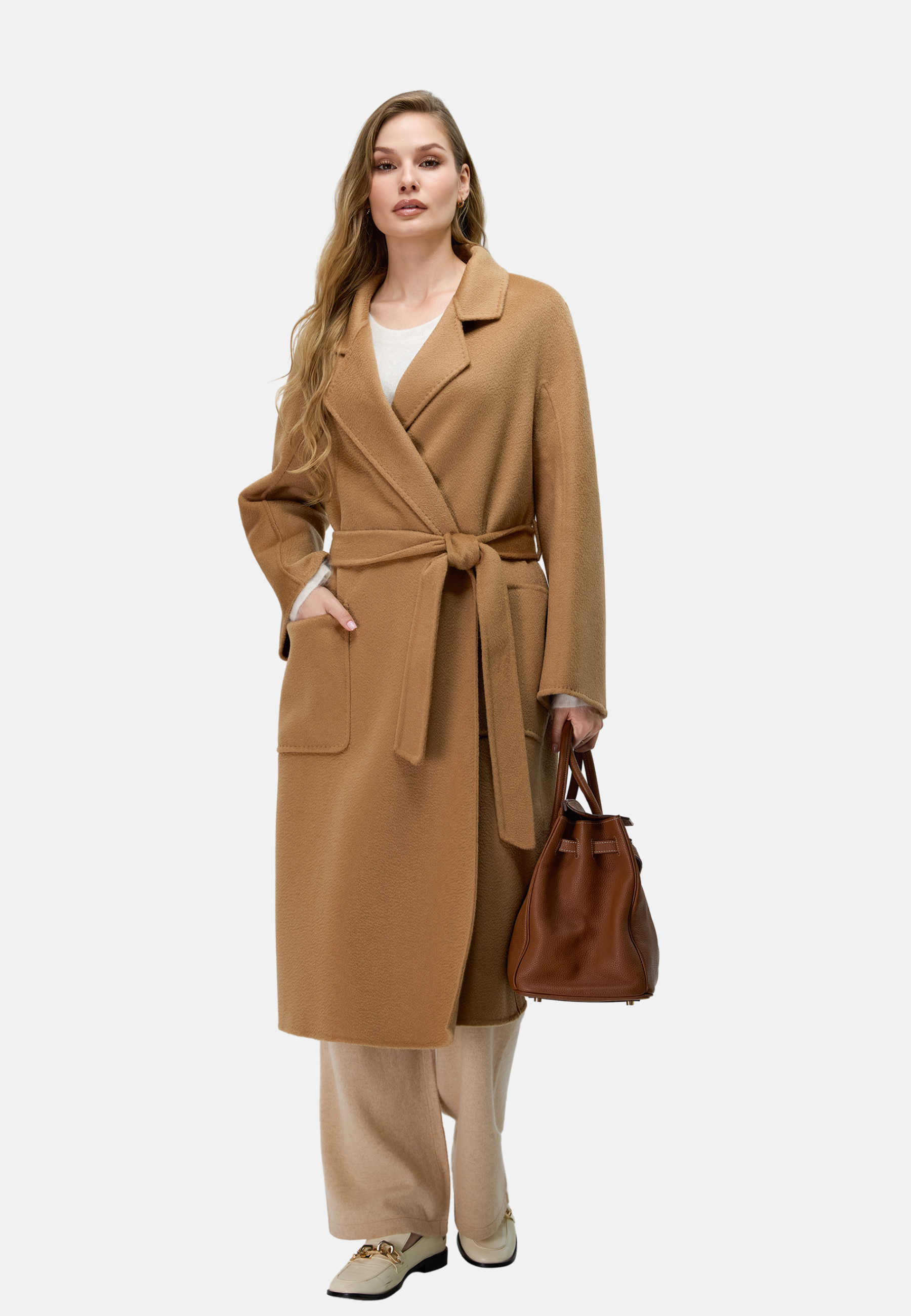 Belted Merino Overcoat