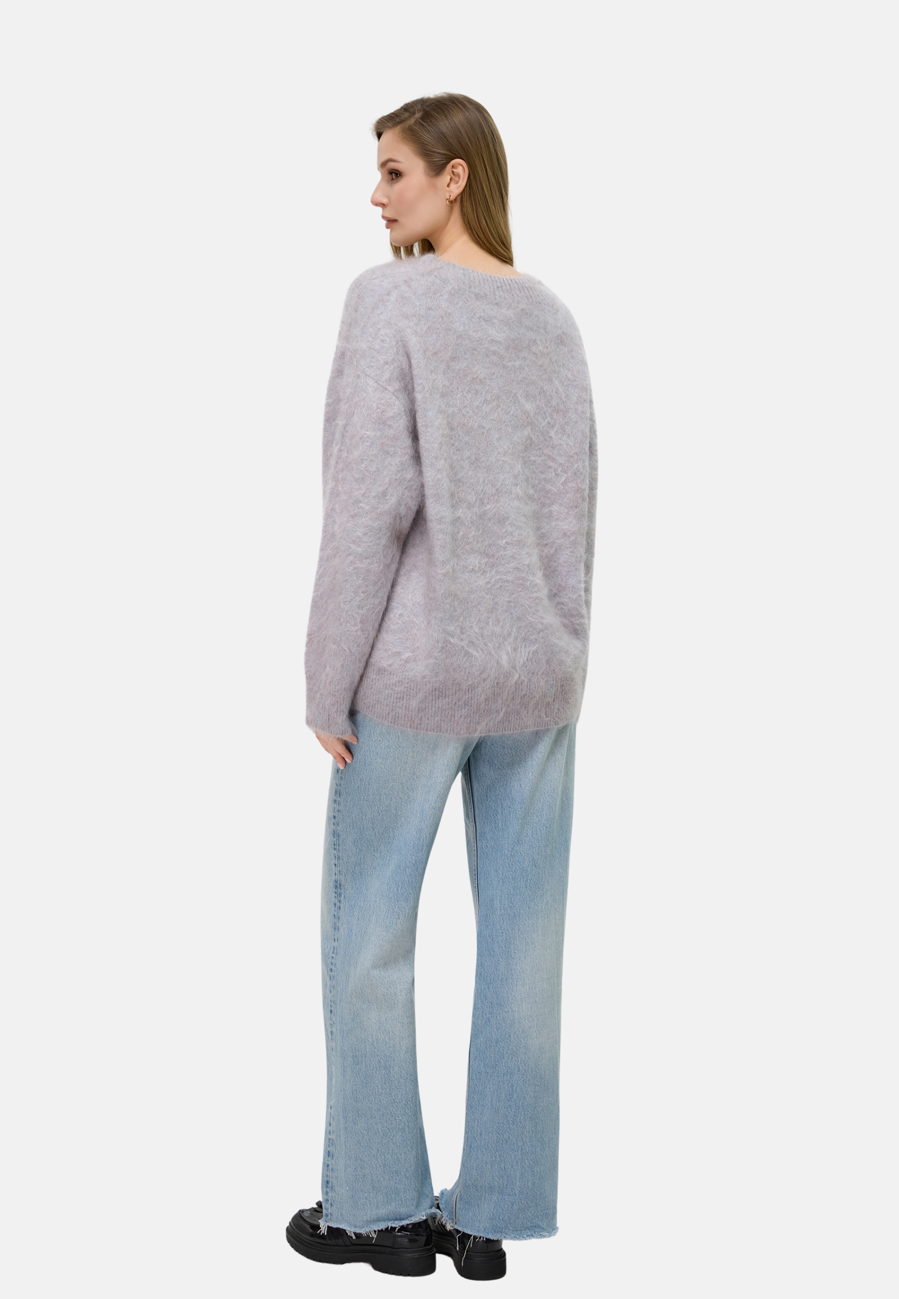 Brushed Pure Cashmere V-Neck Sweater