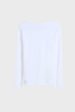 将图片加载到图库查看器，Long Sleeve Crew Neck Mercerized Cotton Women T-Shirt
