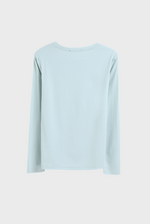 将图片加载到图库查看器，Long Sleeve Crew Neck Mercerized Cotton Women T-Shirt
