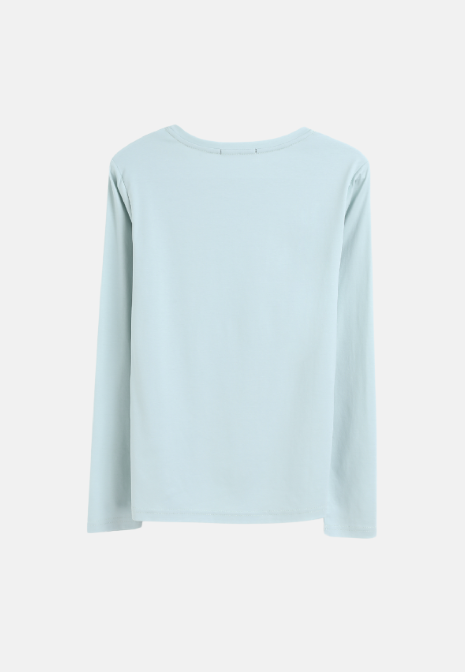 Long Sleeve Crew Neck Mercerized Cotton Women T-Shirt