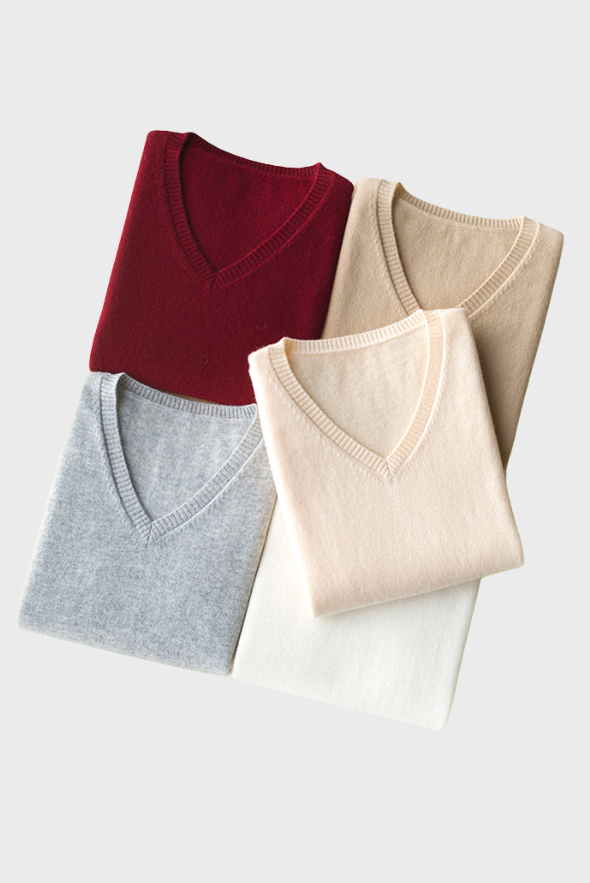 Silk Cashmere V-Neck T-Shirt