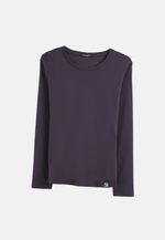 Load image into Gallery viewer, Long Sleeve Crew Neck Mercerized Cotton Women T-Shirt
