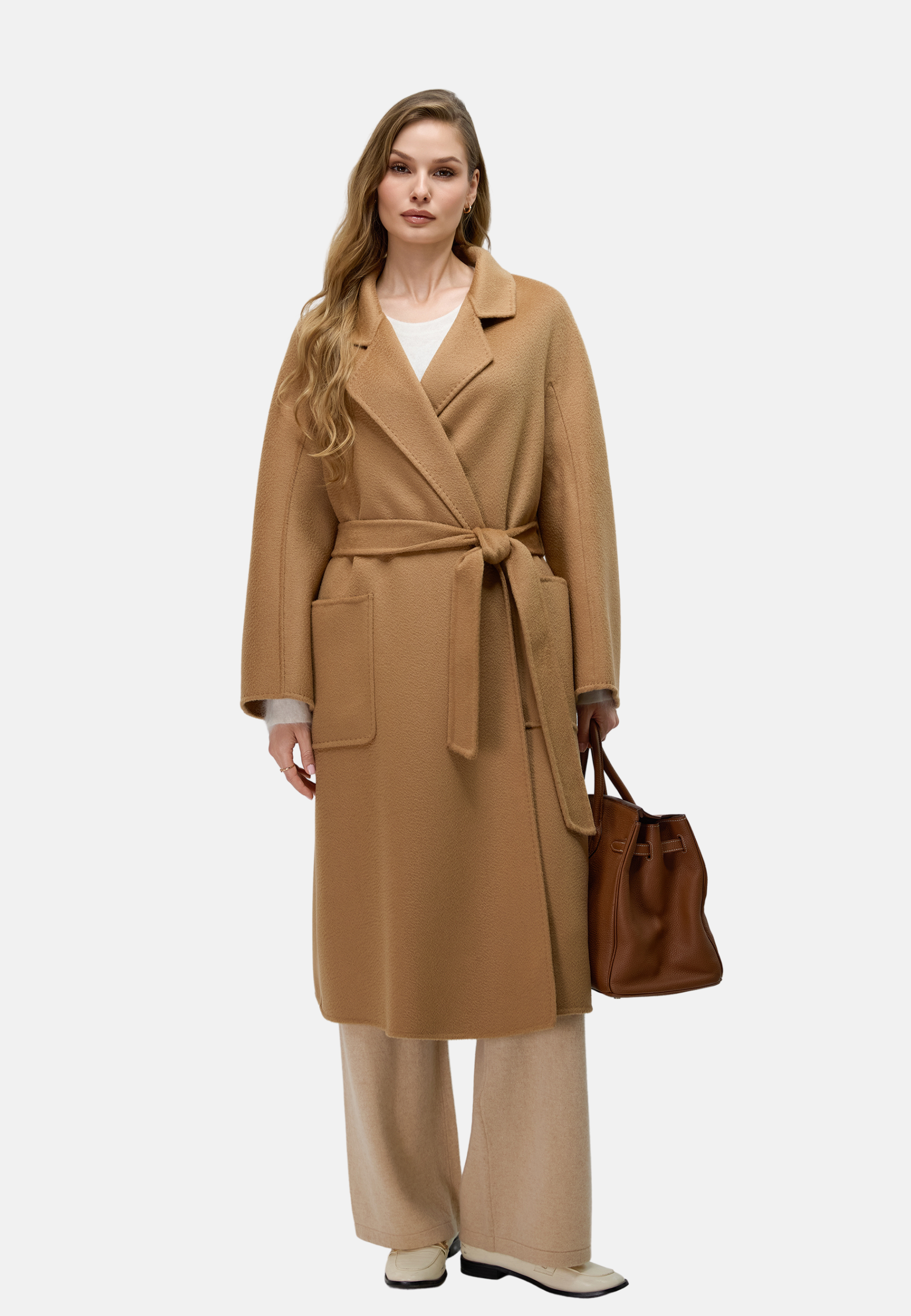 Belted Merino Overcoat