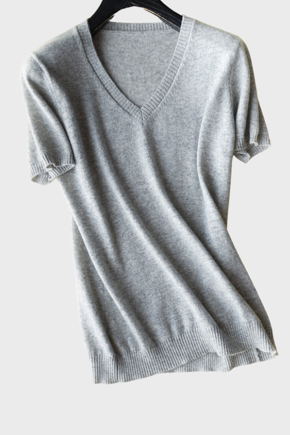 Silk Cashmere V-Neck T-Shirt