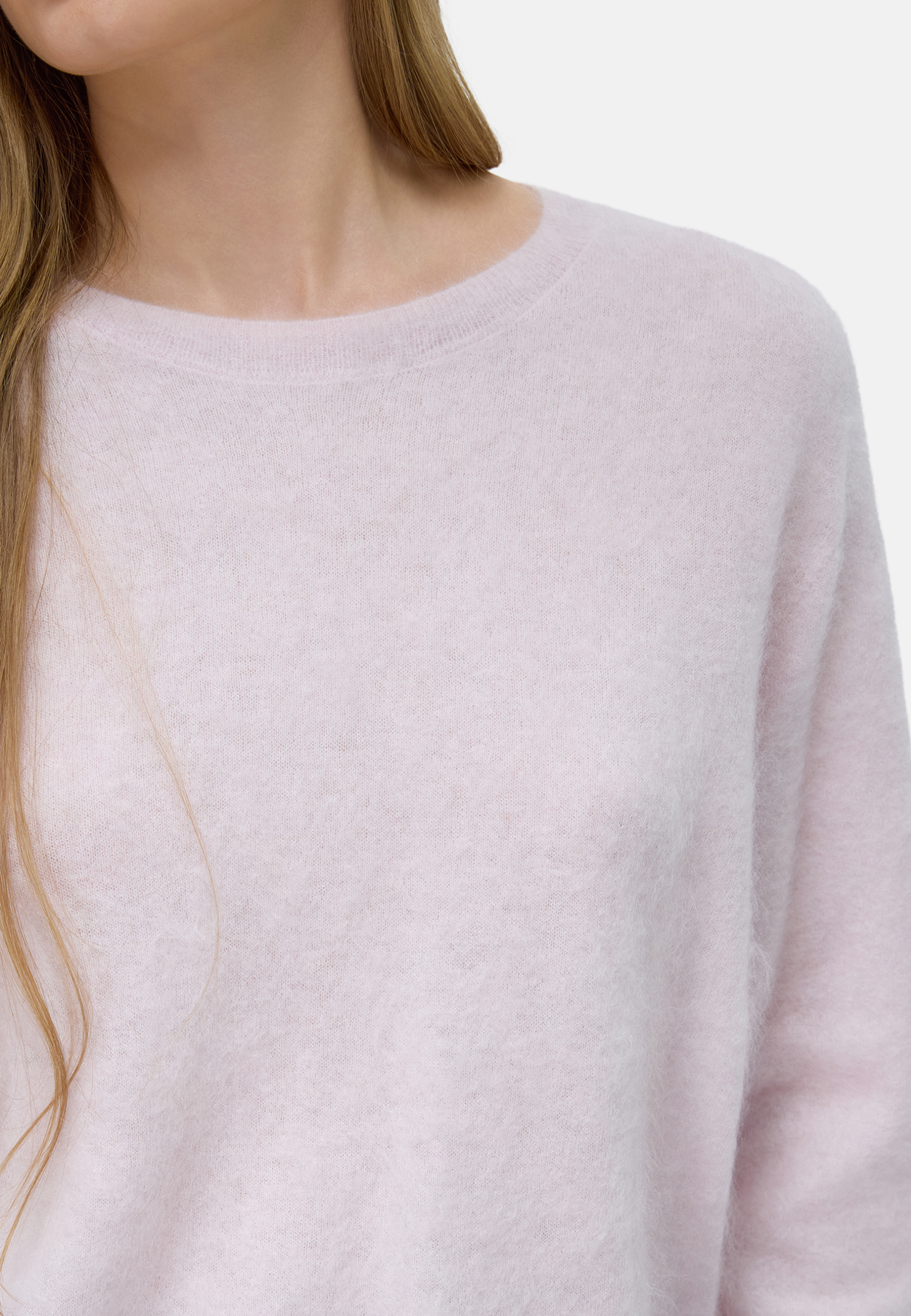 Brushed Silk Cashmere Crew-Neck Sweater