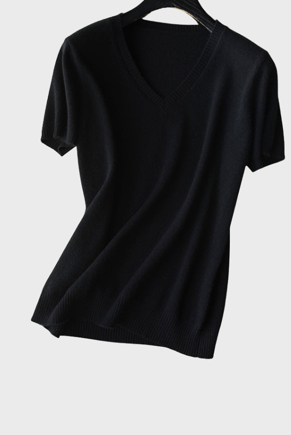 Silk Cashmere V-Neck T-Shirt