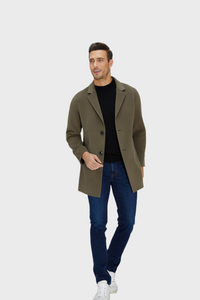 Slick Single-Breasted Wool Blend Coat1836068022190322