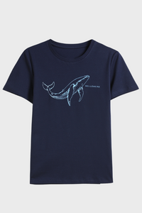 Unisex Endangered Whale Graphic Print Crew Neck T-Shirt335895850598642