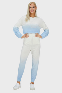 Polar Bear Gradient Cashmere Cropped Sweater-Pant SET (With Crystal Touch)136082575409394