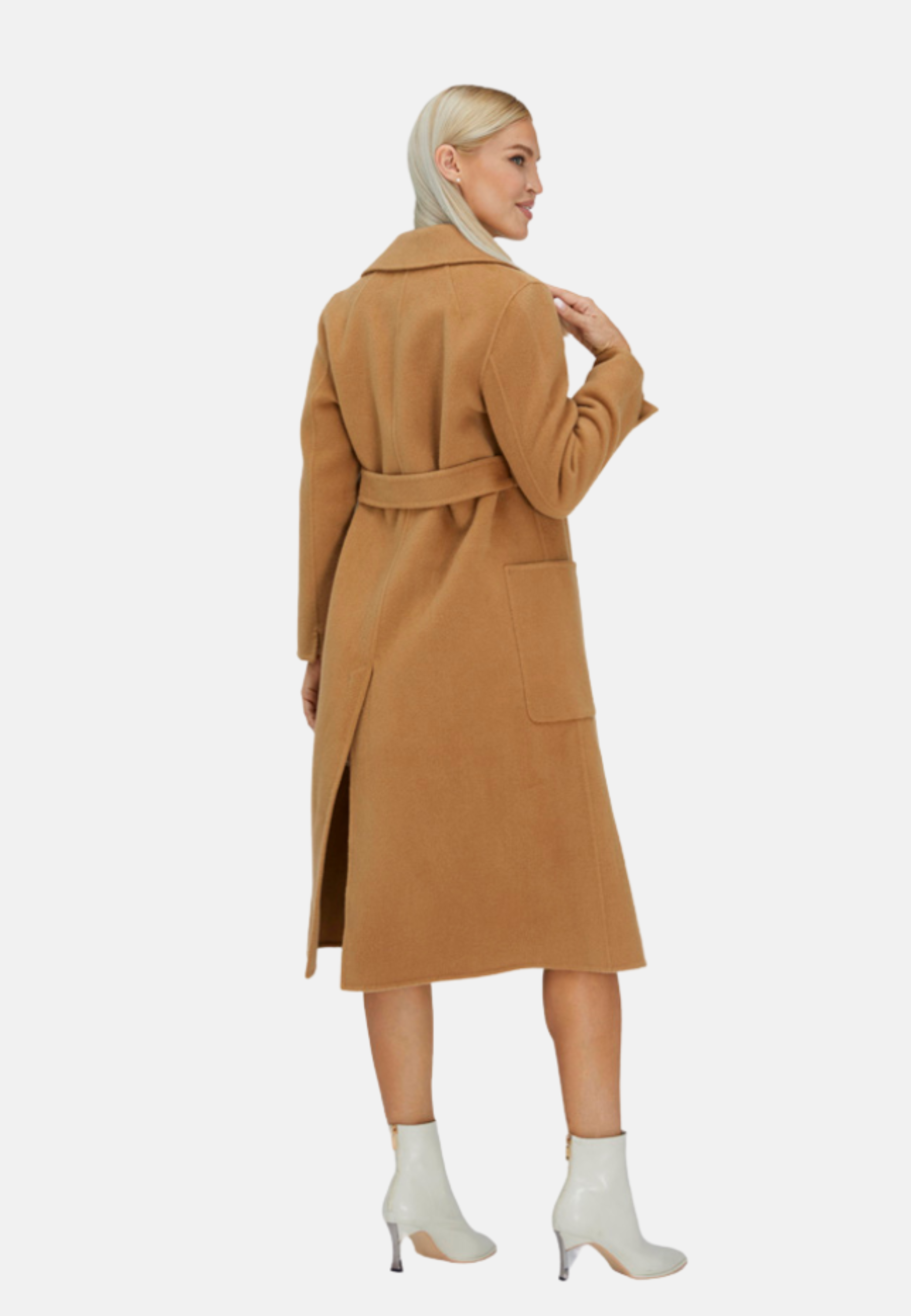 Relaxed Cashmere Blend Coat with Belt