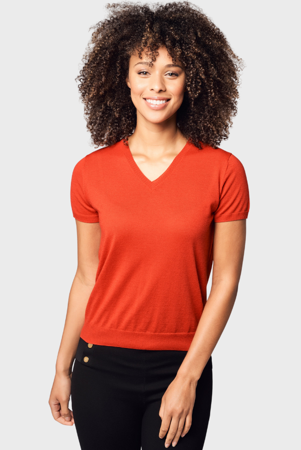 Silk Cashmere V-Neck T-Shirt