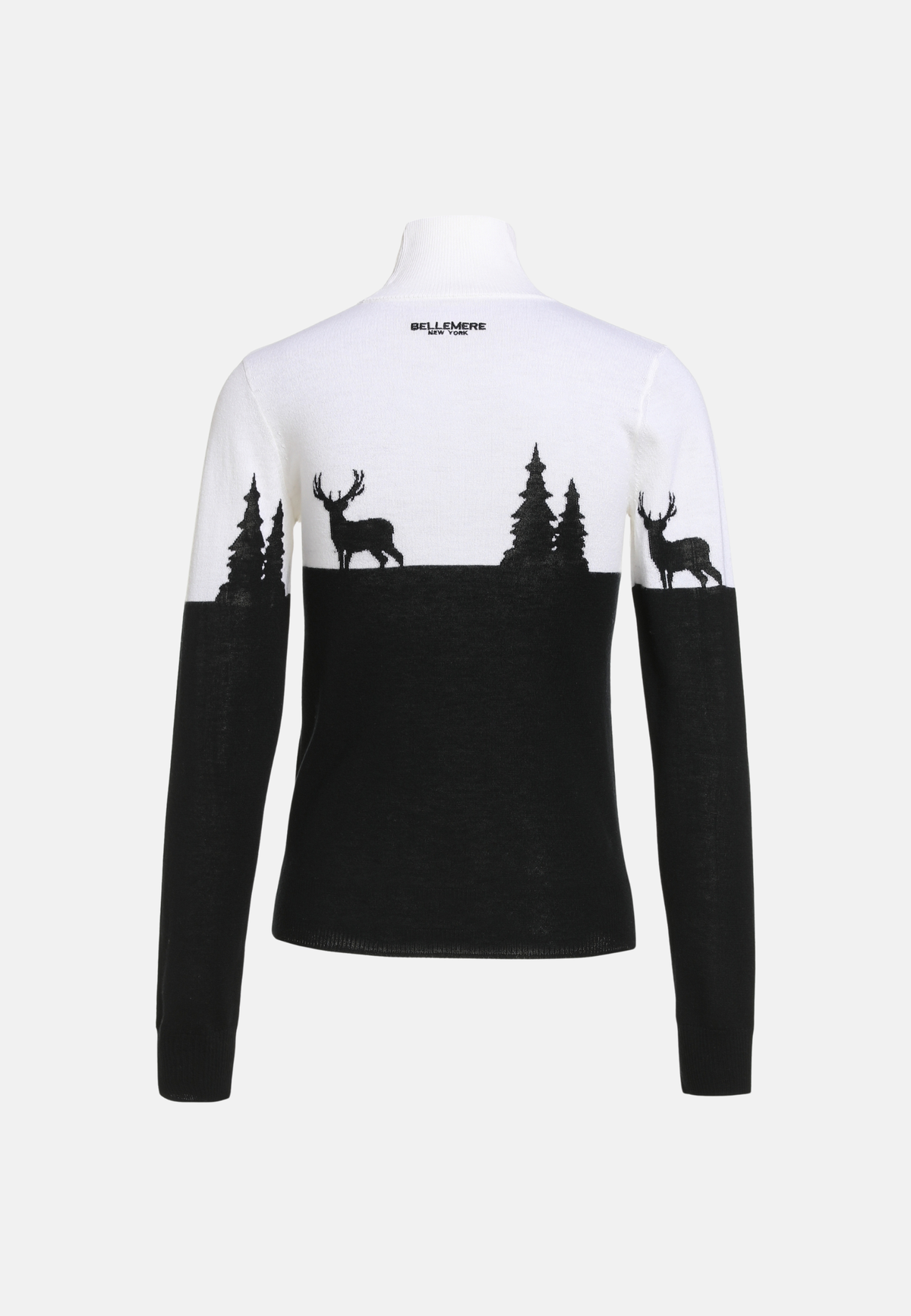 Pull ajusté en mérinos pour femme « Cerf & Arbre »