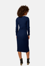 Load image into Gallery viewer, Midi V-Neck Merino Wool Dress
