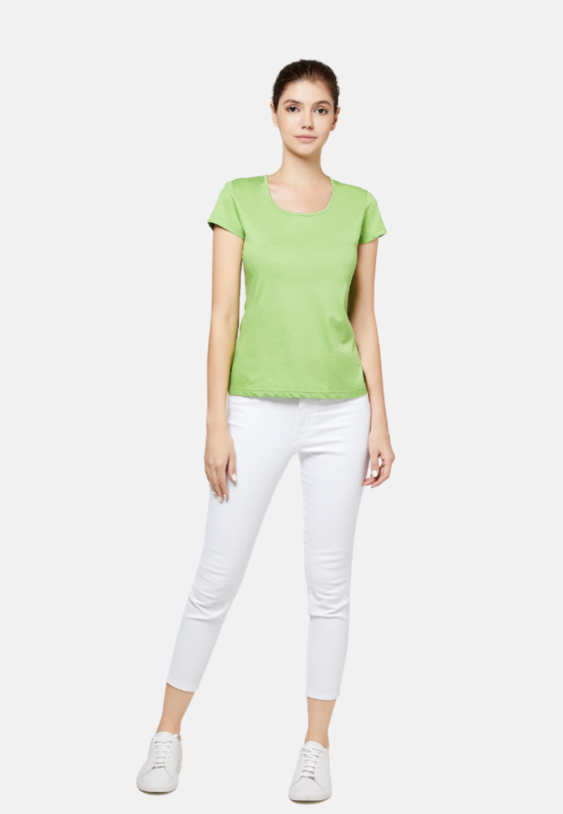 Posh Women's Cotton U Sharp Slim Fit T-Shirt (135g)