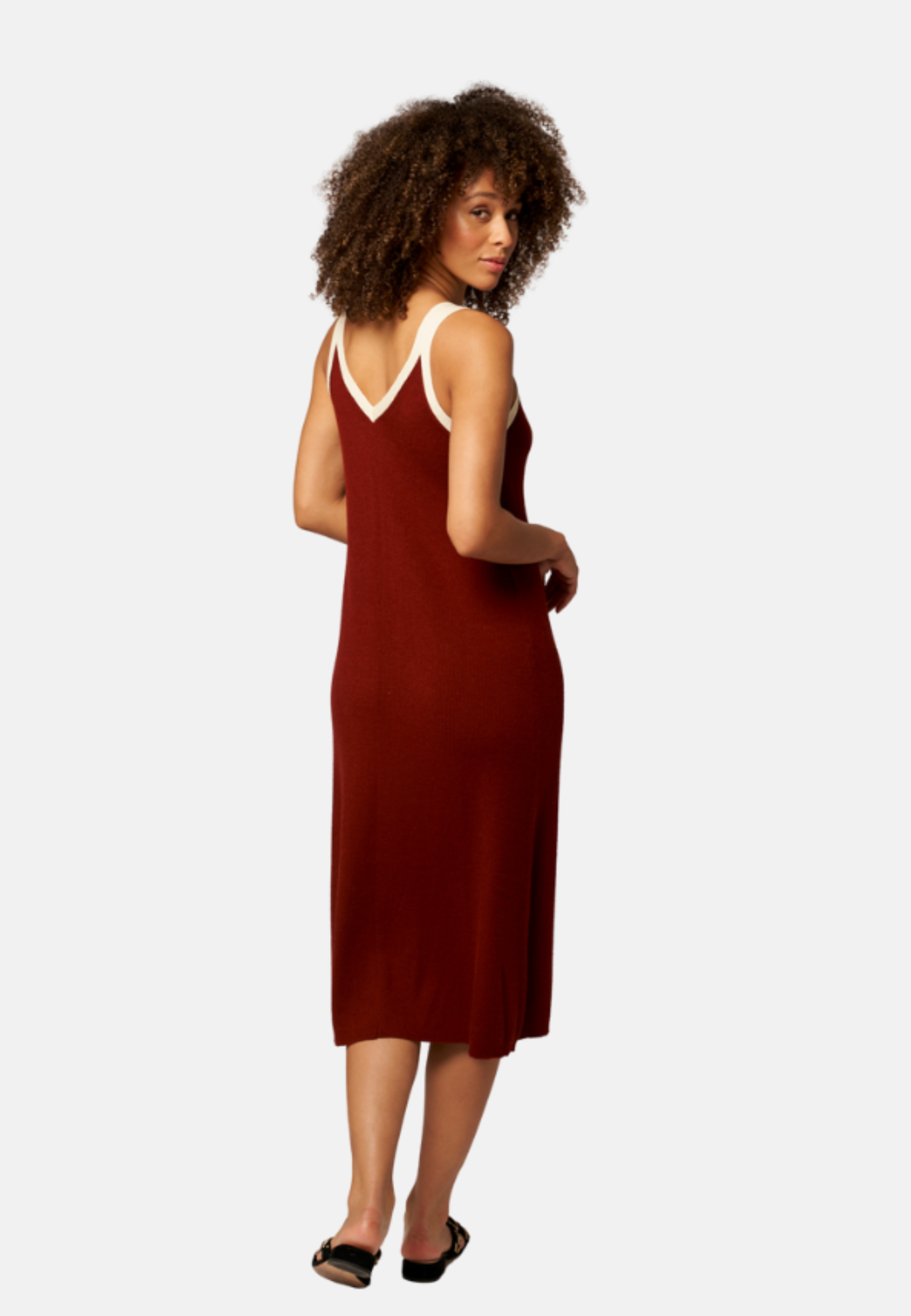 Double V Wool Tank Dress