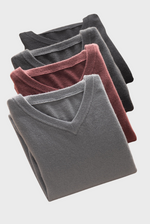 Charger l&#39;image dans la galerie, Solid V-Neck Merino-Cashmere Sweater
