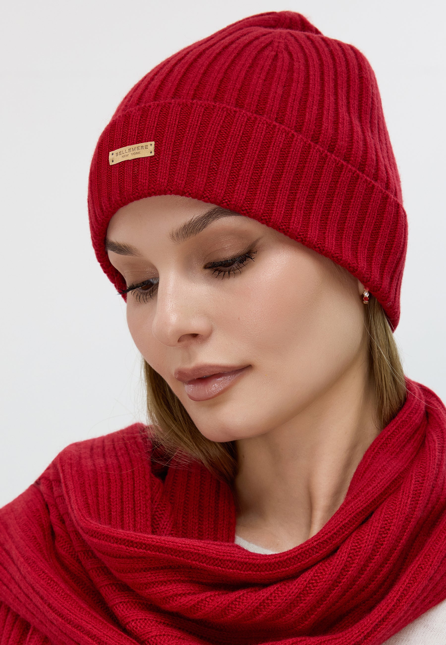 Flat-Ribbed Knit Merino Wool Hat