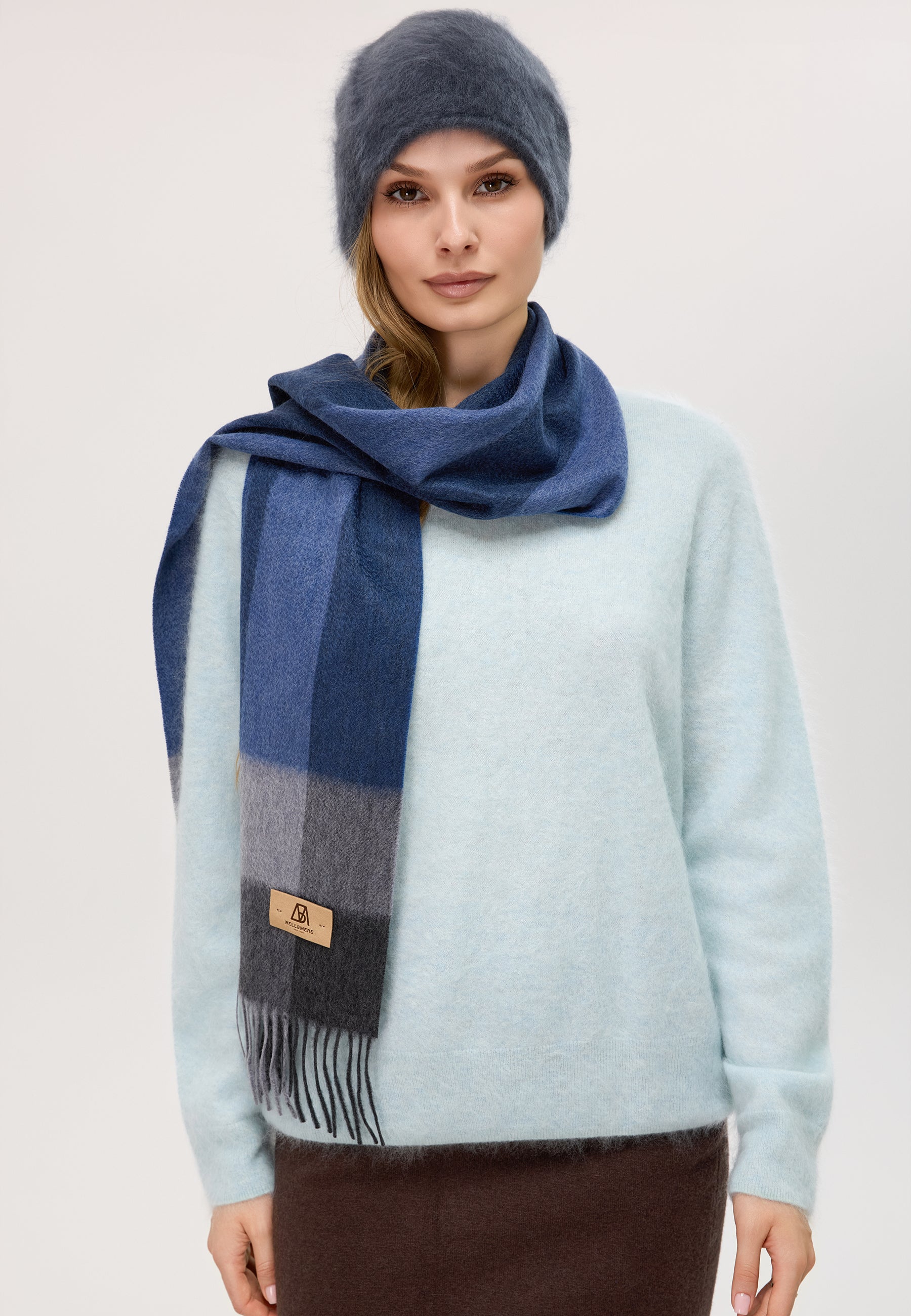 Checker Cashmere Plaid Scarf