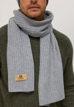 Load image into Gallery viewer, Flat-Ribbed Knit Merino Wool Scarf
