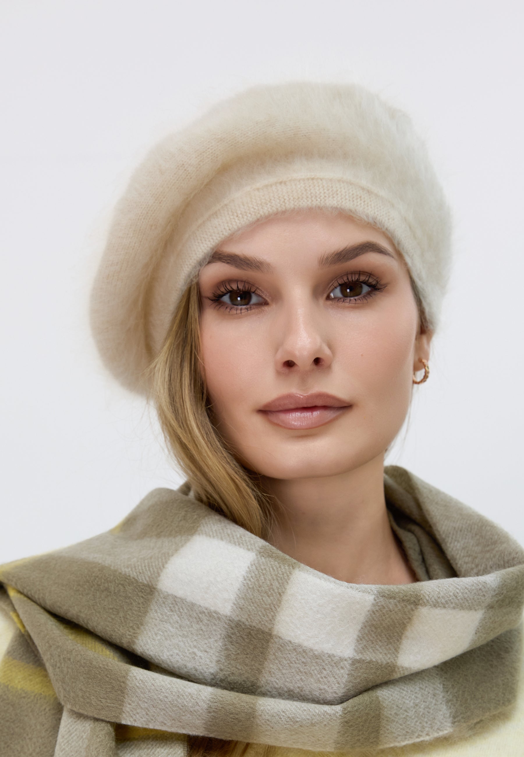 Brushed Pure Cashmere Beret