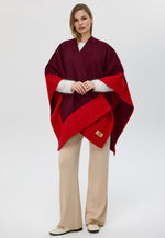 Load image into Gallery viewer, Double-Sided Wool Cape Shawl — Two-Tone Reversible Design
