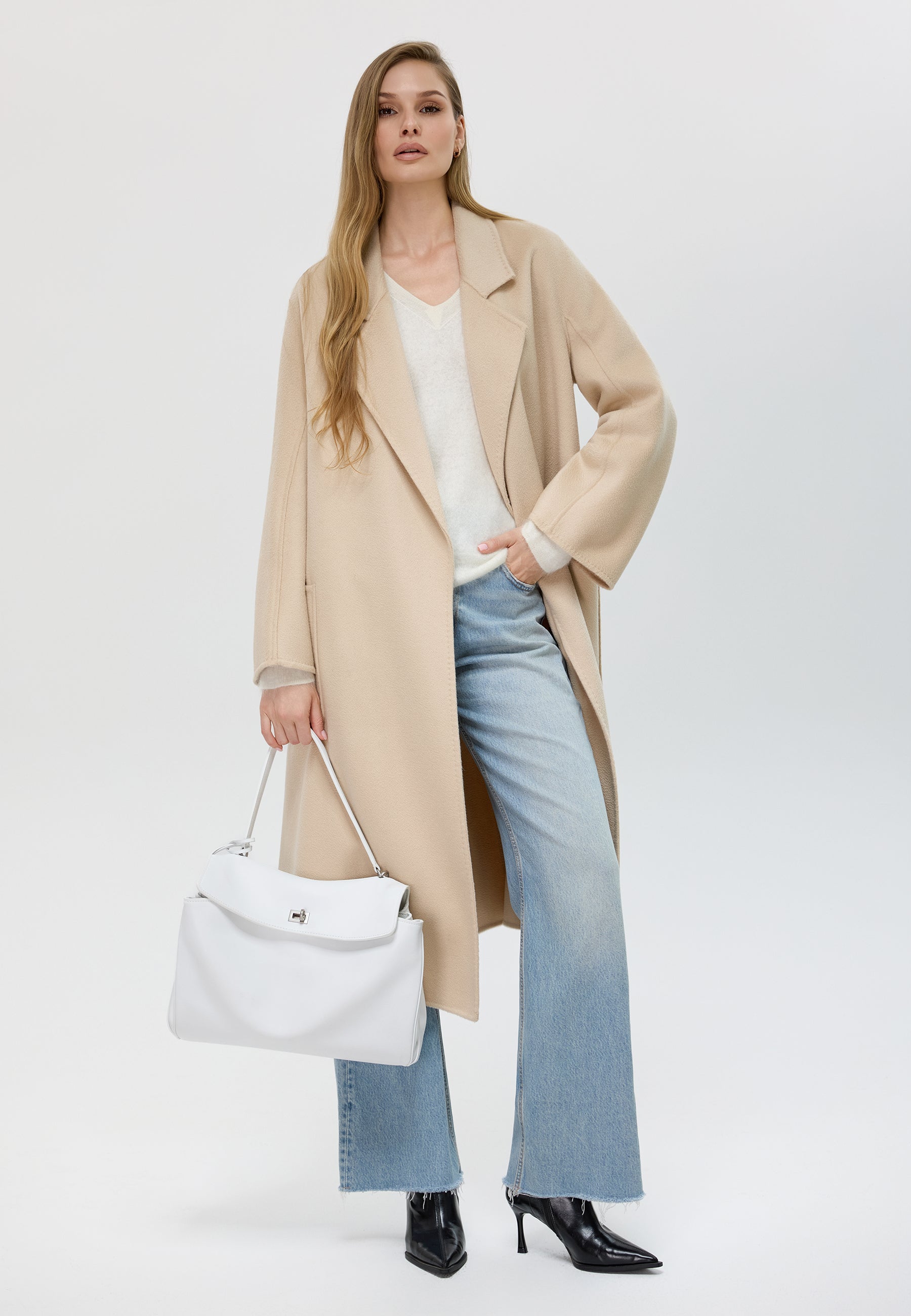 Belted Merino Overcoat