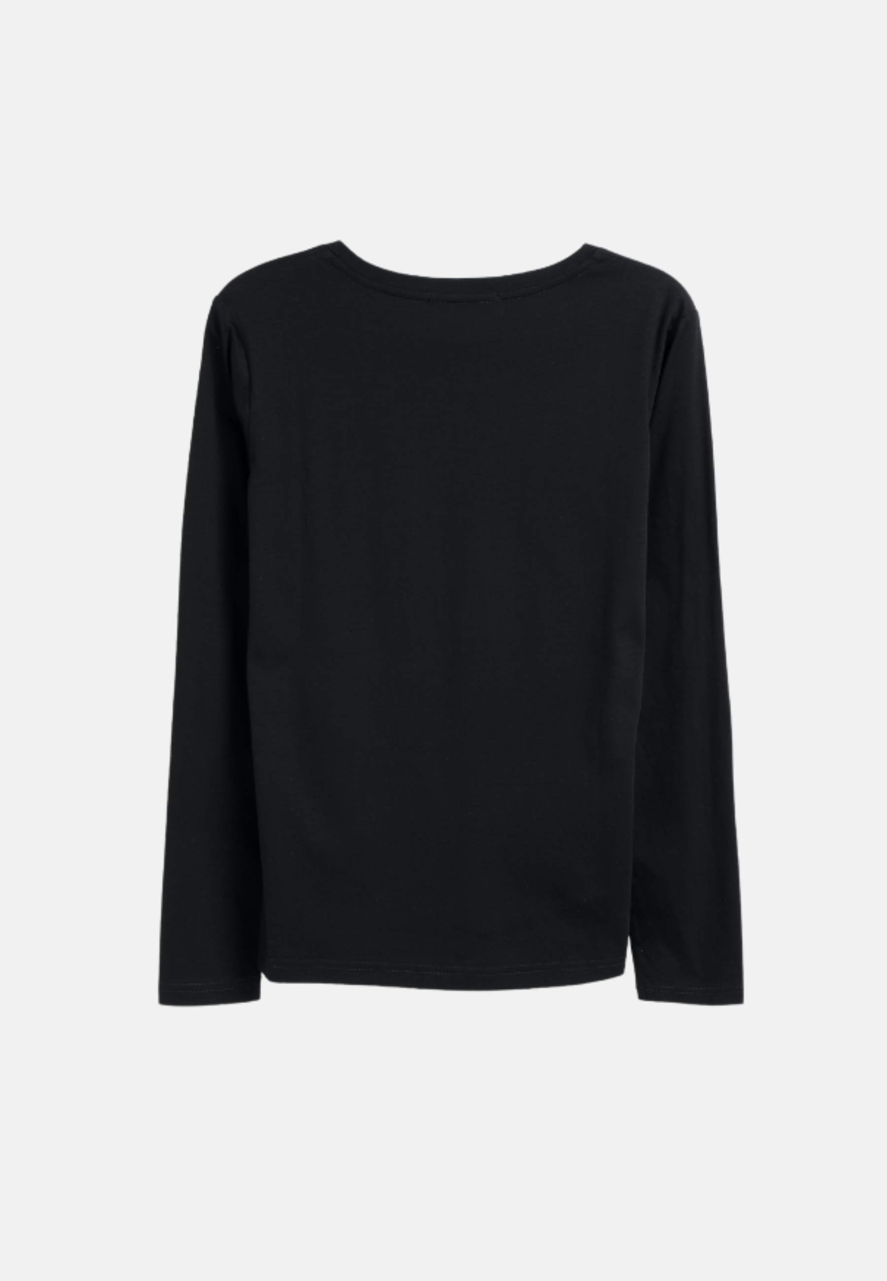 Long Sleeve Crew Neck Mercerized Cotton Women T-Shirt