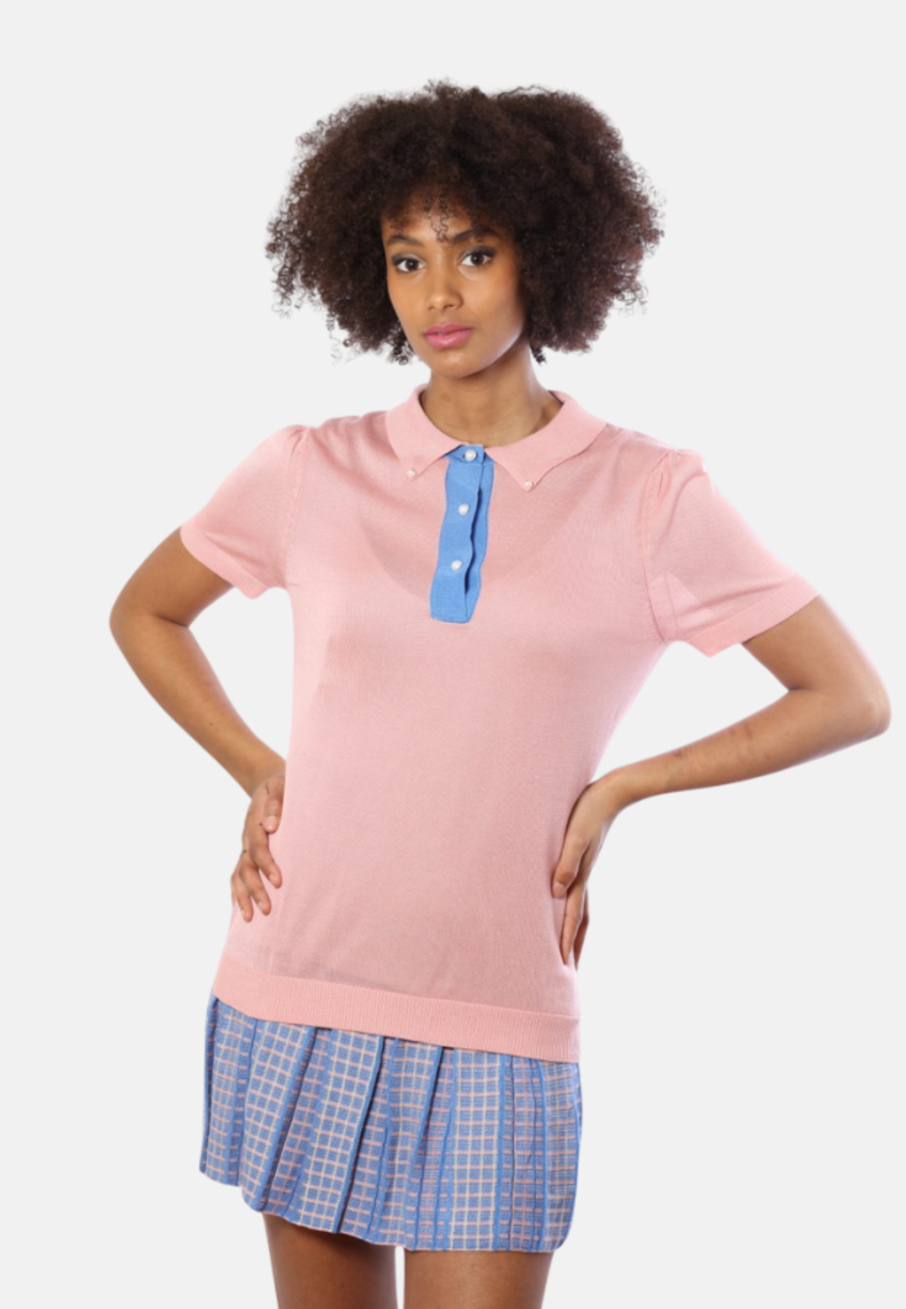 Women’s Chic Two-Tone Tencel Polo