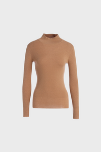 Fitted Mock-Neck Sweater (White Worsted Cashmere Staple)336084423721202