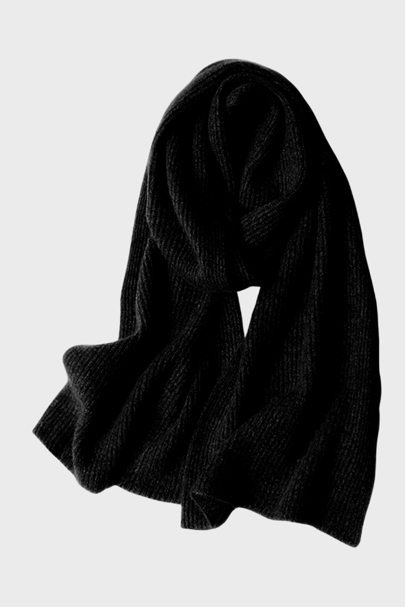 Cashmere Rib Trim Scarf 