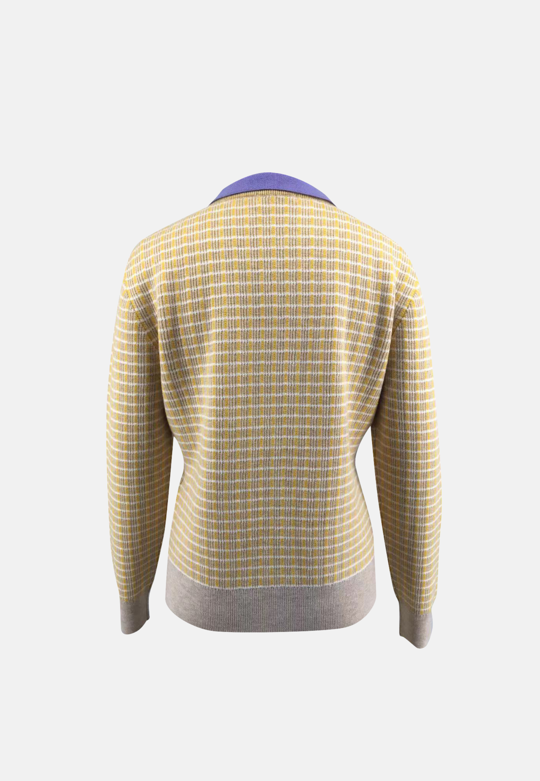 Tweed Merino Pullover With Pearl Collar