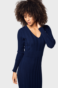 Midi V-Neck Merino Wool Dress435809851441394