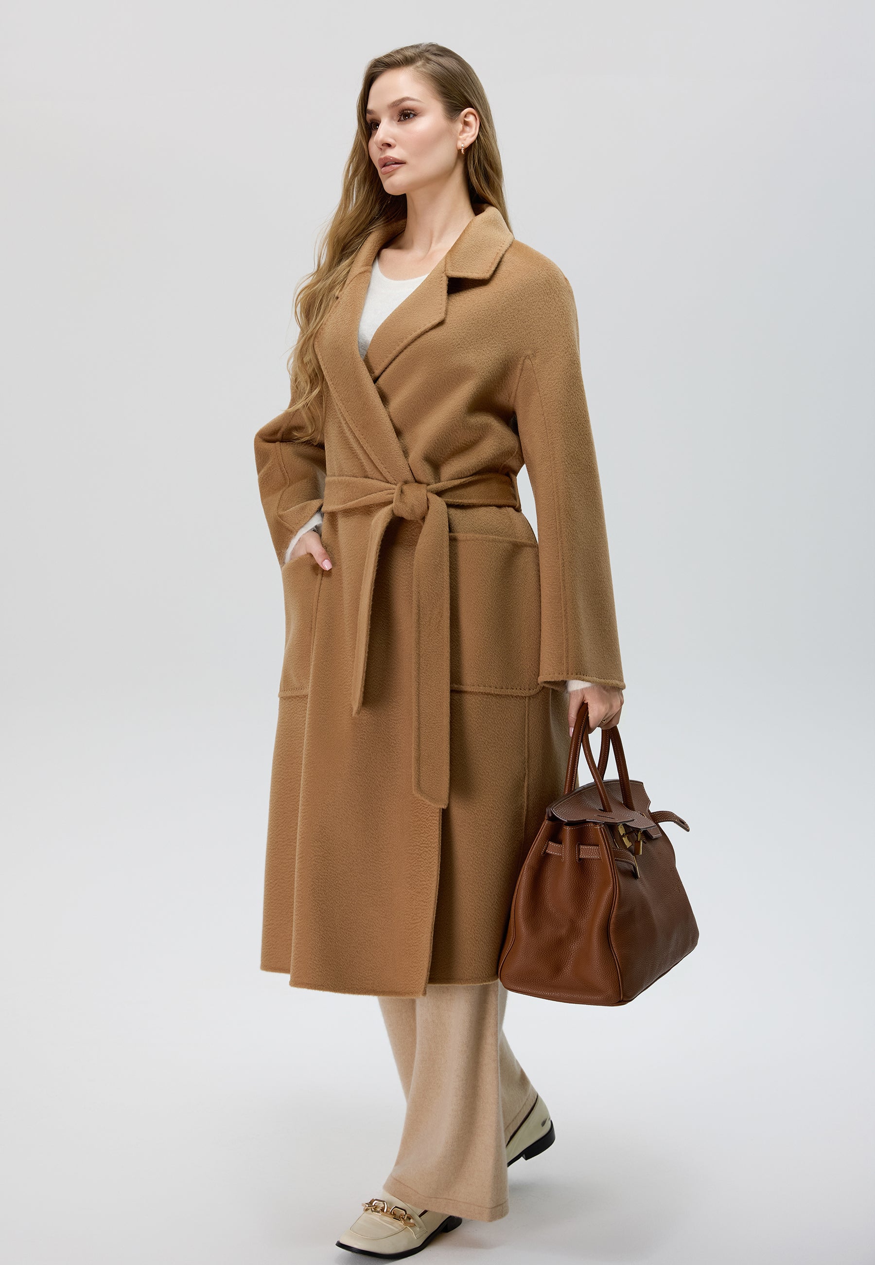 Belted Merino Overcoat