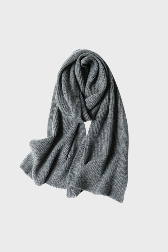 Cashmere Rib Trim Scarf 