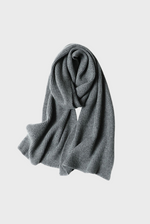 Load image into Gallery viewer, Cashmere Rib Trim Scarf 
