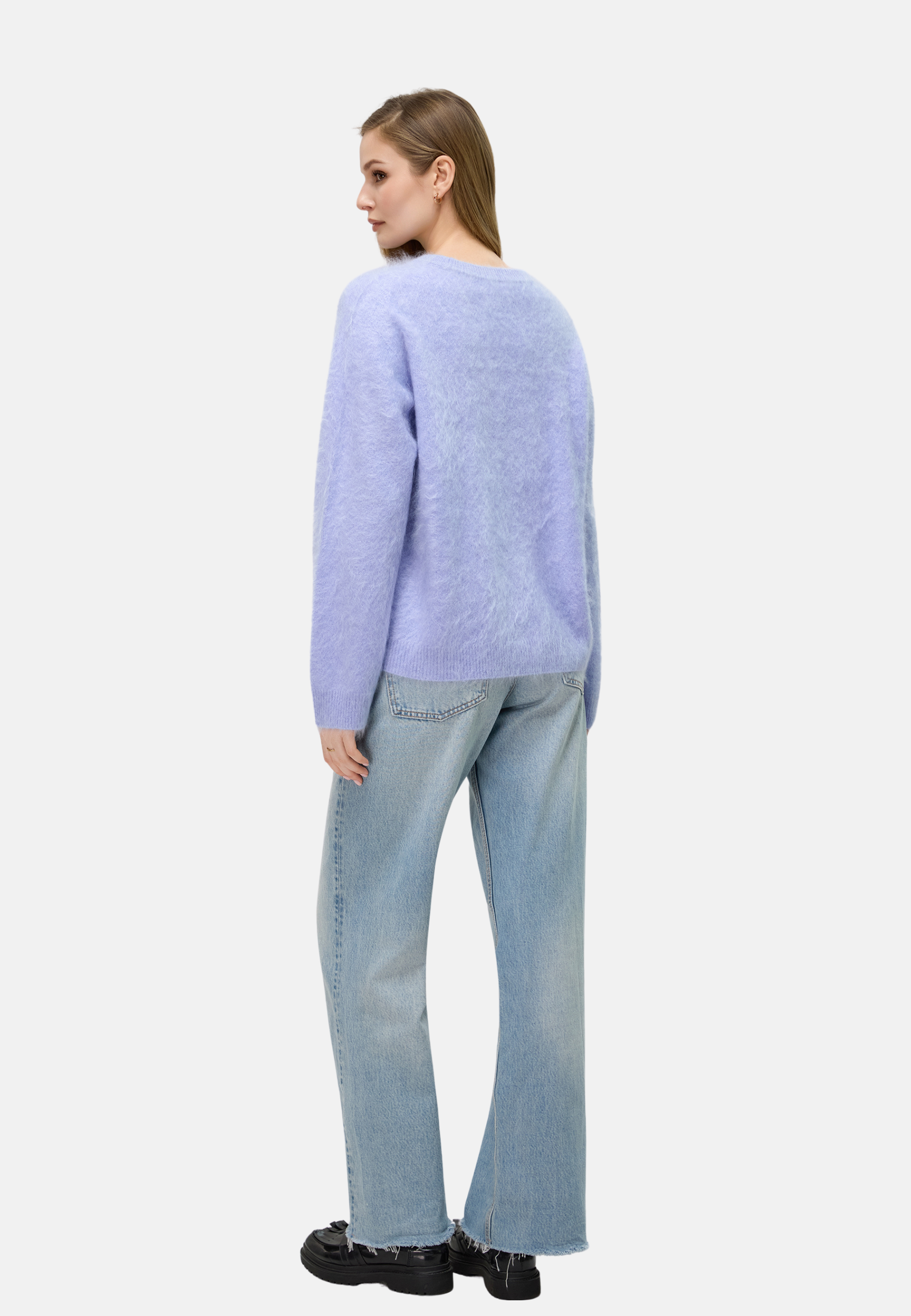 Pure Cashmere Crew - Neck Brushed Sweater