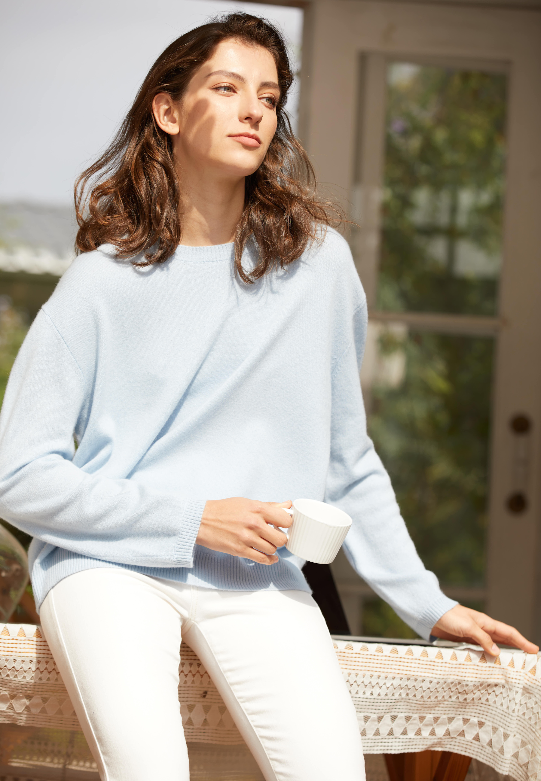 Sabrina Boat Neck Merino-Cashmere Sweater