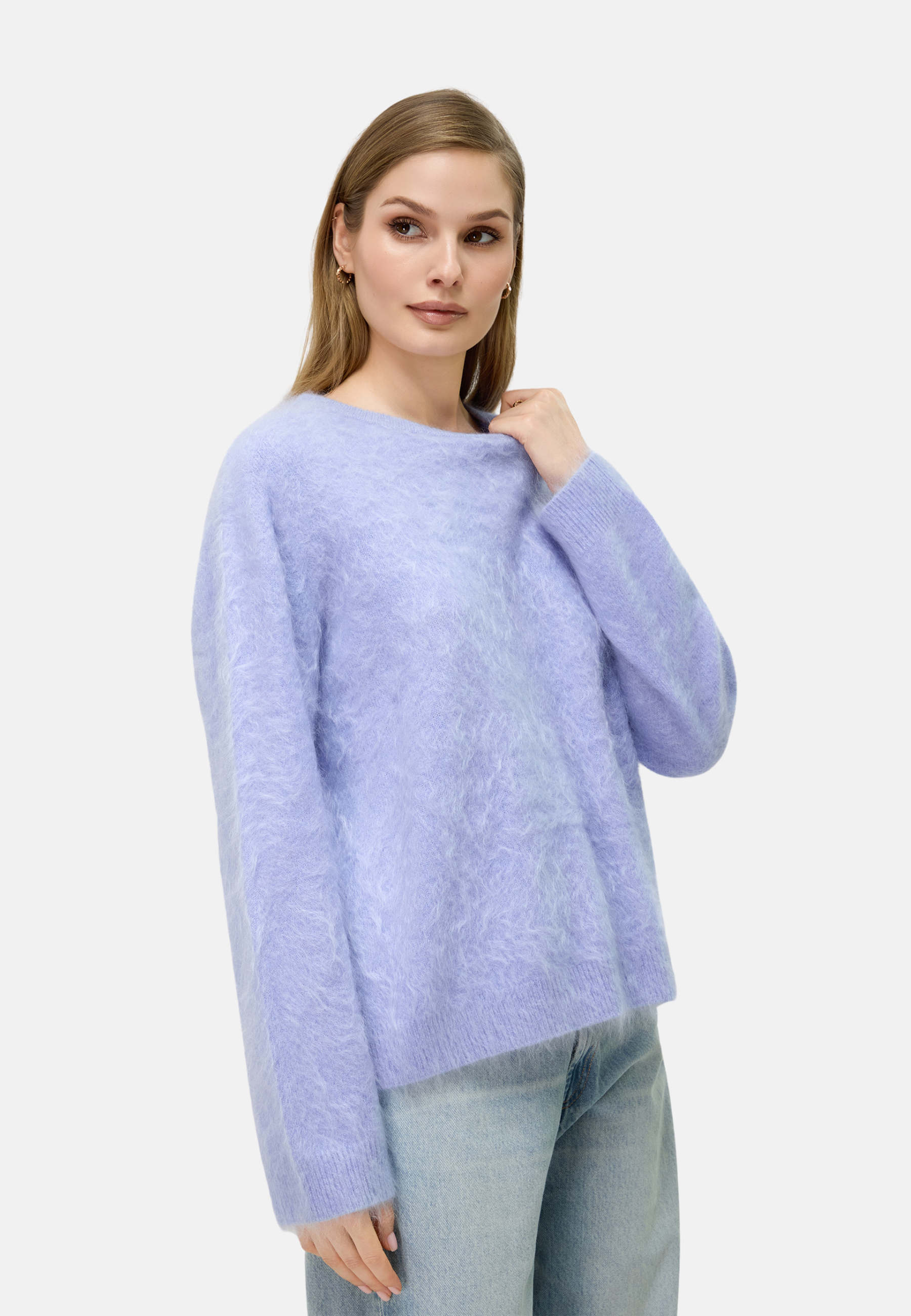 Pure Cashmere Crew - Neck Brushed Sweater